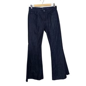 7 For All Mankind Lexie Bell Bottom Flare Dark Wash Jeans Size 28 Petite